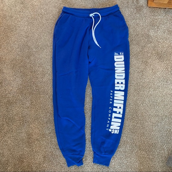 The Office Pants - Blue Dunder Mifflin - The Office Experience Jogger Sweat Pant Unisex Sizing